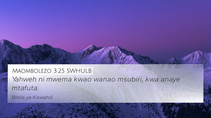 Maombolezo 3:25 SWHULB Bible Verse Image