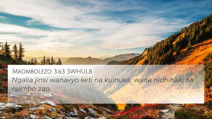 Maombolezo 3:63 SWHULB Bible Verse Image
