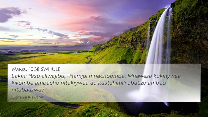 Marko 10:38 SWHULB Bible Verse Image