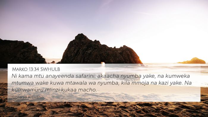 Marko 13:34 SWHULB Bible Verse Image