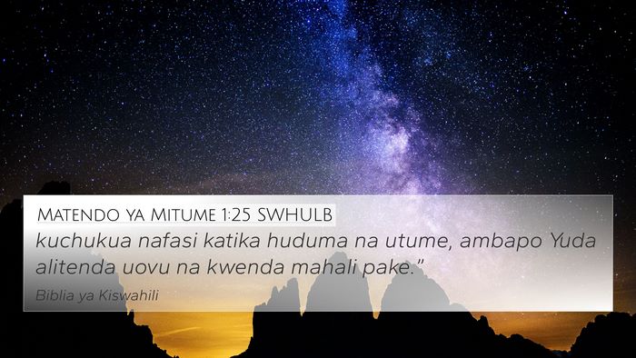 Matendo ya Mitume 1:25 SWHULB Bible Verse Image