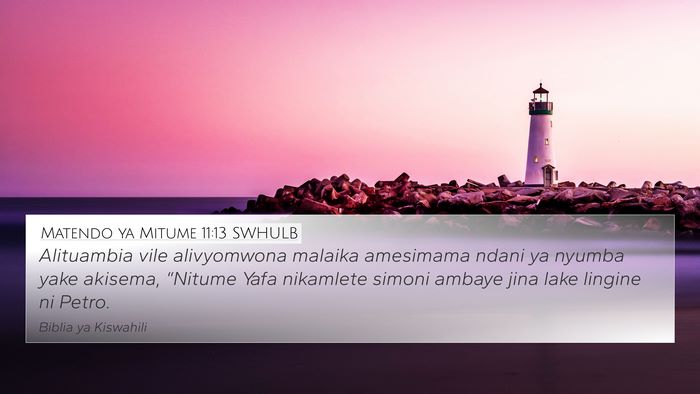 Matendo ya Mitume 11:13 SWHULB Bible Verse Image
