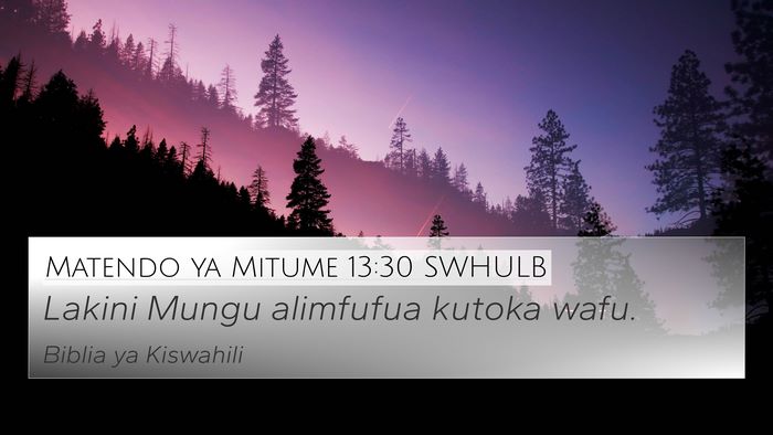 Matendo ya Mitume 13:30 SWHULB 4K Wallpaper - Lakini Mungu alimfufua kutoka - 4K Wallpaper Bible Verse