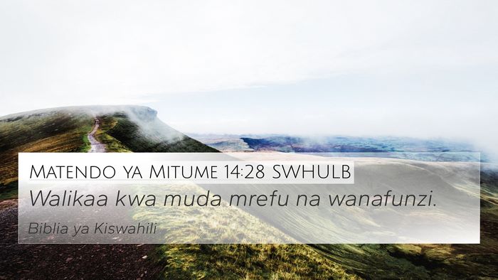Matendo ya Mitume 14:28 SWHULB Bible Verse Image