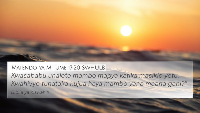 Matendo ya Mitume 17:20 SWHULB Bible Verse Image