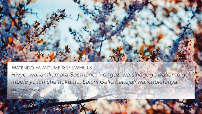 Matendo ya Mitume 18:17 SWHULB Bible Verse Image