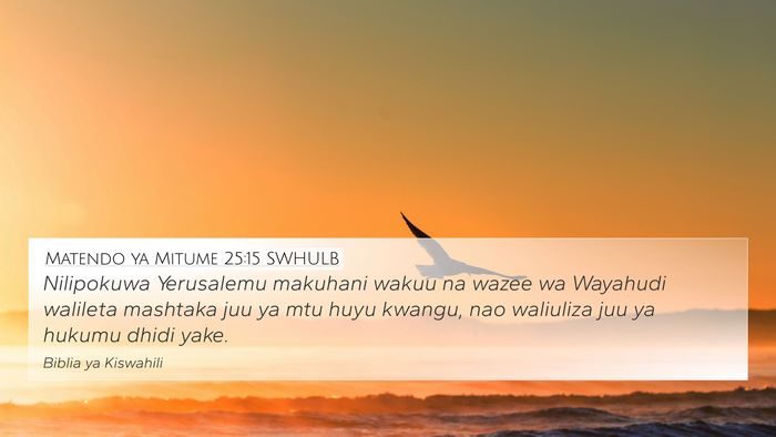 Matendo ya Mitume 25:15 SWHULB Bible Verse Image