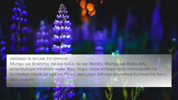 Matendo ya Mitume 3:13 SWHULB Bible Verse Image