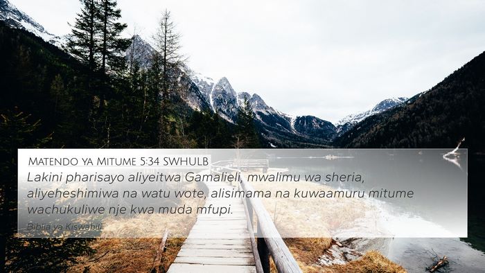 Matendo ya Mitume 5:34 SWHULB Bible Verse Image
