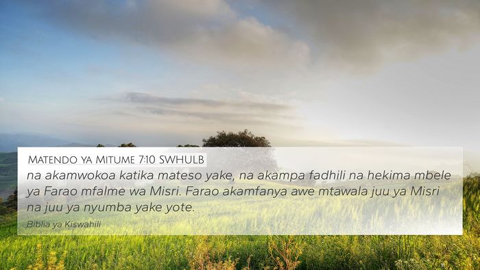 Matendo ya Mitume 7:10 SWHULB Bible Verse Image