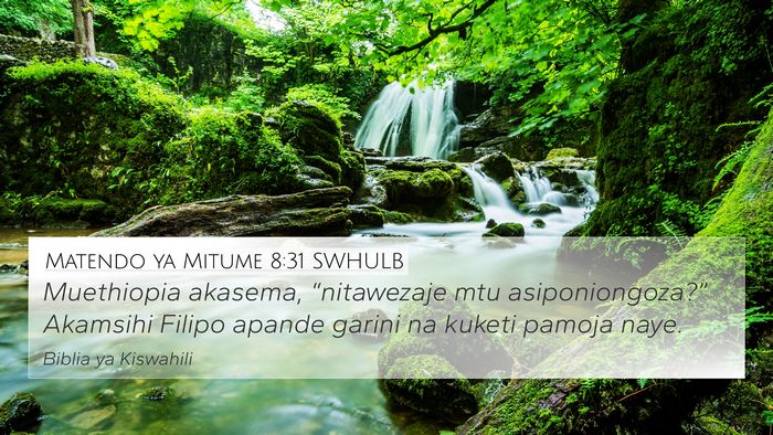Matendo ya Mitume 8:31 SWHULB Bible Verse Image