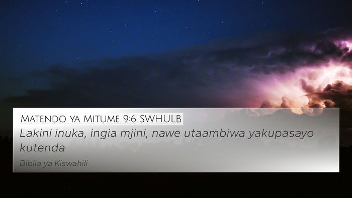 Matendo ya Mitume 9:6 SWHULB Bible Verse Image