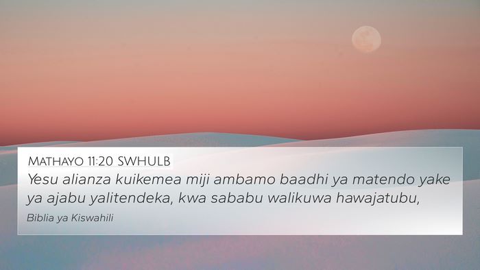 Mathayo 11:20 SWHULB Bible Verse Image