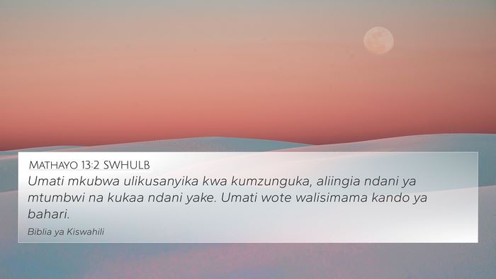 Mathayo 13:2 SWHULB Bible Verse Image
