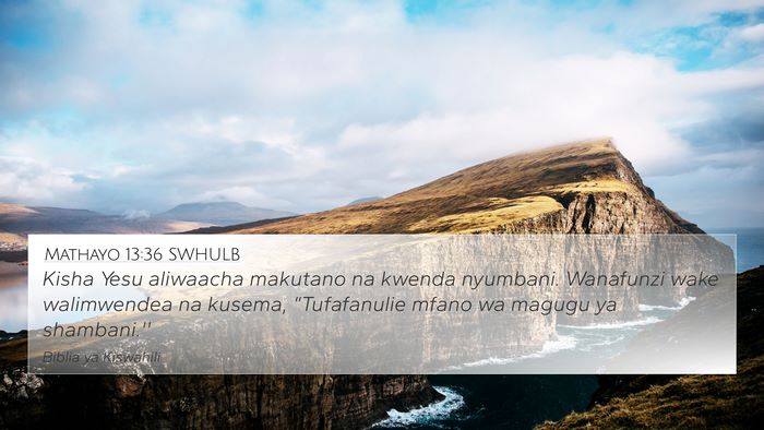 Mathayo 13:36 SWHULB Bible Verse Image
