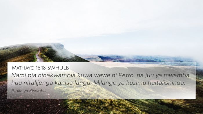 Mathayo 16:18 SWHULB Bible Verse Image