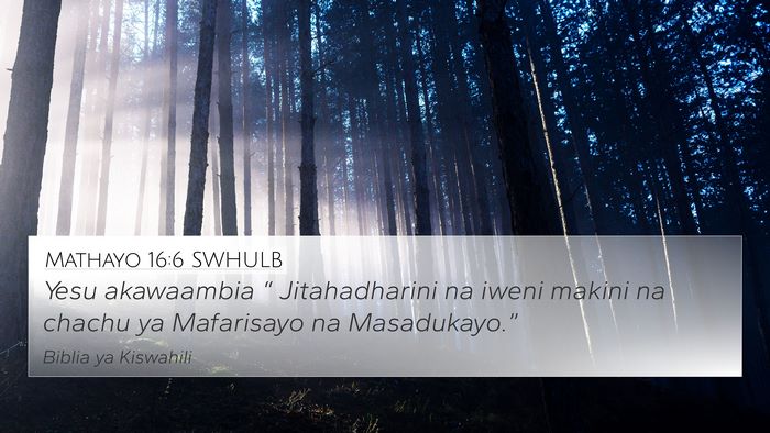 Mathayo 16:6 SWHULB Bible Verse Image