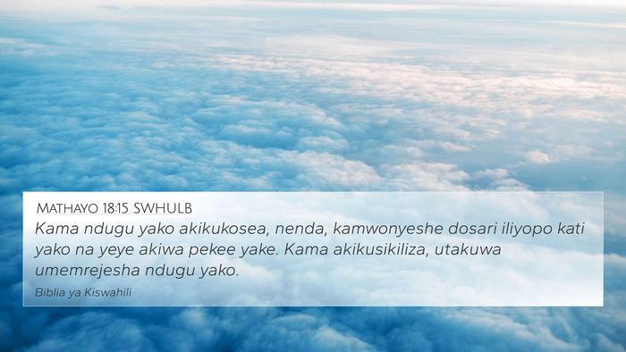 Mathayo 18:15 SWHULB Bible Verse Image