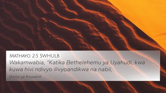 Mathayo 2:5 SWHULB Bible Verse Image