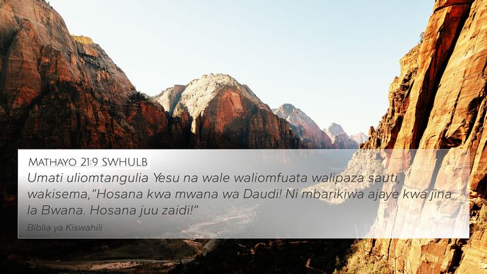 Mathayo 21:9 SWHULB Bible Verse Image