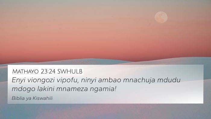 Mathayo 23:24 SWHULB Bible Verse Image