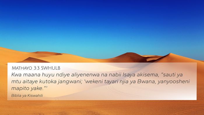 Mathayo 3:3 SWHULB Bible Verse Image