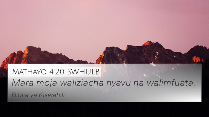 Mathayo 4:20 SWHULB Bible Verse Image