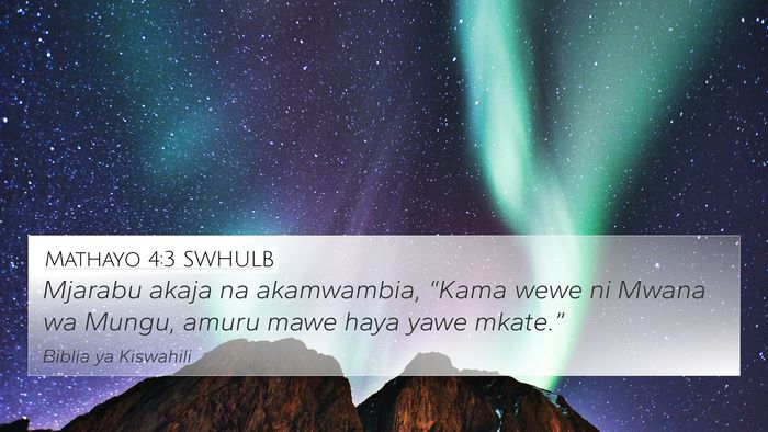 Mathayo 4:3 SWHULB Bible Verse Image