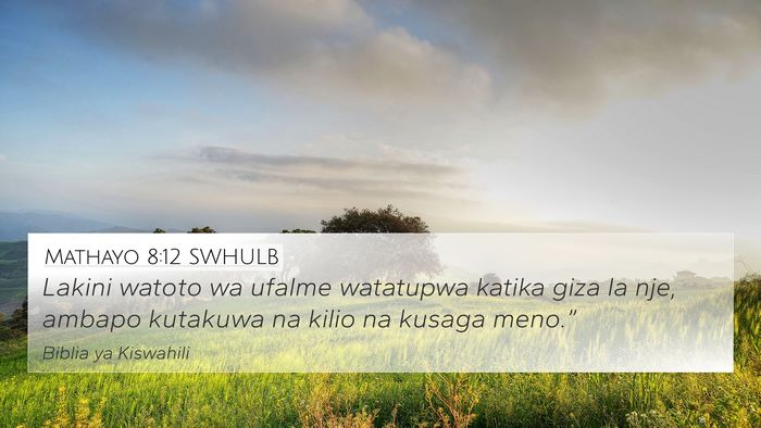 Mathayo 8:12 SWHULB Bible Verse Image