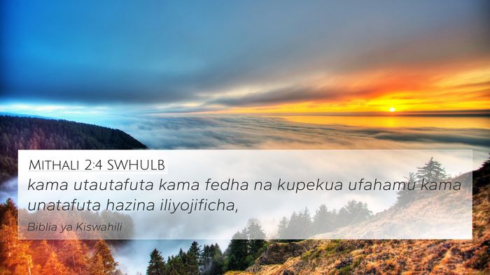Mithali 2:4 SWHULB Bible Verse Image