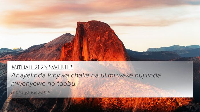 Mithali 21:23 SWHULB Bible Verse Image