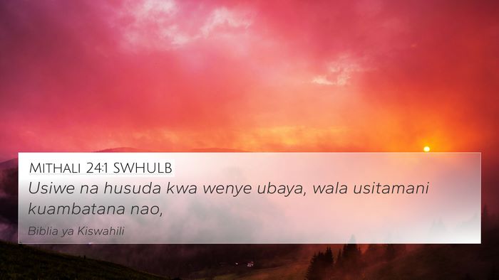 Mithali 24:1 SWHULB Bible Verse Image
