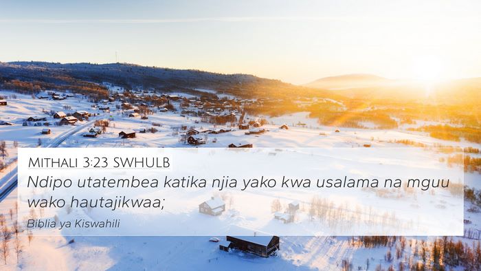 Mithali 3:23 SWHULB Bible Verse Image