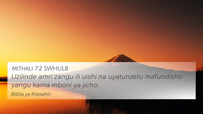 Mithali 7:2 SWHULB Bible Verse Image