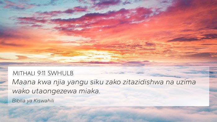 Mithali 9:11 SWHULB Bible Verse Image
