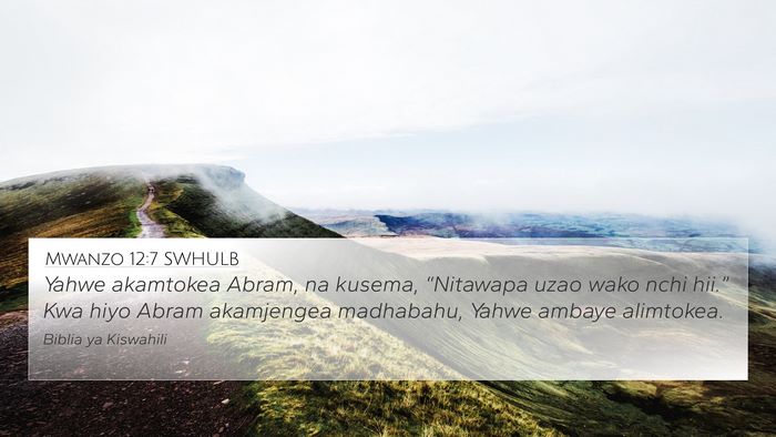 Mwanzo 12:7 SWHULB Bible Verse Image
