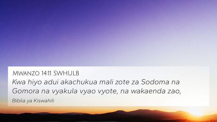 Mwanzo 14:11 SWHULB Bible Verse Image