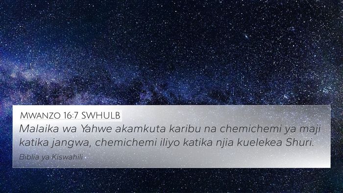 Mwanzo 16:7 SWHULB Bible Verse Image