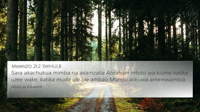 Mwanzo 21:2 SWHULB Bible Verse Image