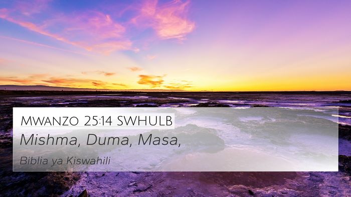 Mwanzo 25:14 SWHULB 4K Wallpaper - Mishma, Duma, - 4K Wallpaper Bible Verse