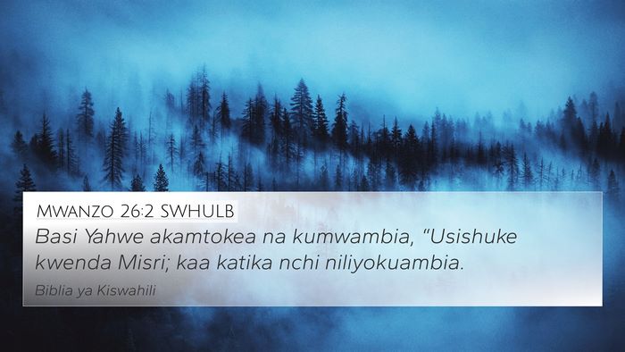 Mwanzo 26:2 SWHULB Bible Verse Image