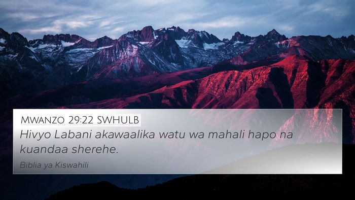 Mwanzo 29:22 SWHULB Bible Verse Image