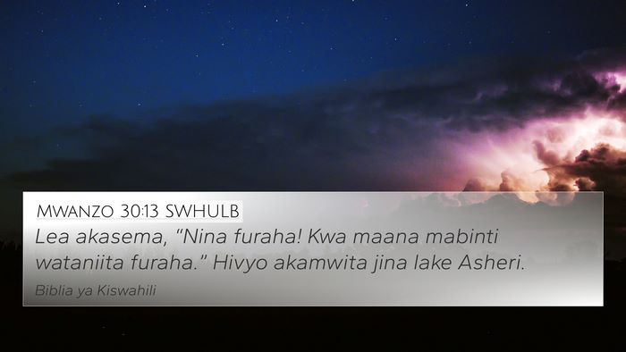 Mwanzo 30:13 SWHULB Bible Verse Image