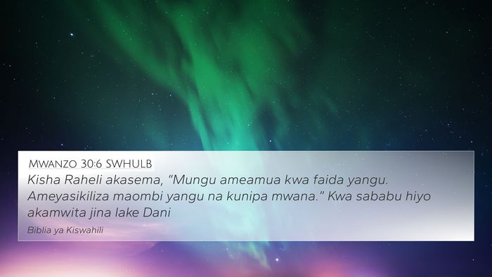 Mwanzo 30:6 SWHULB Bible Verse Image