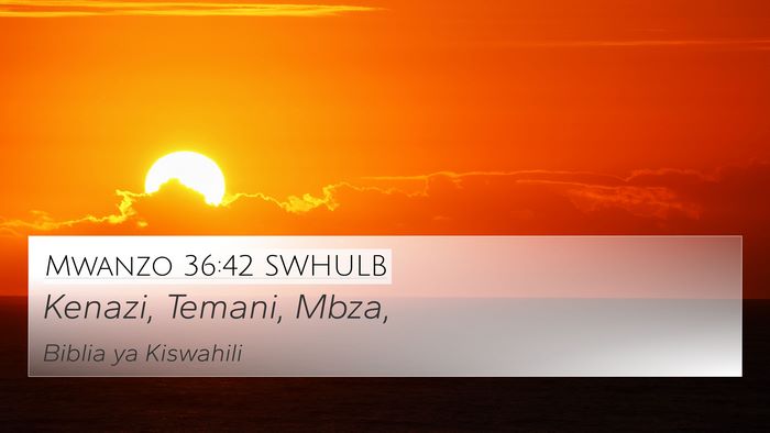 Mwanzo 36:42 SWHULB 4K Wallpaper - Kenazi, Temani, - 4K Wallpaper Bible Verse