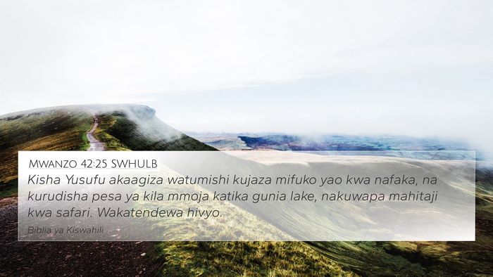 Mwanzo 42:25 SWHULB Bible Verse Image