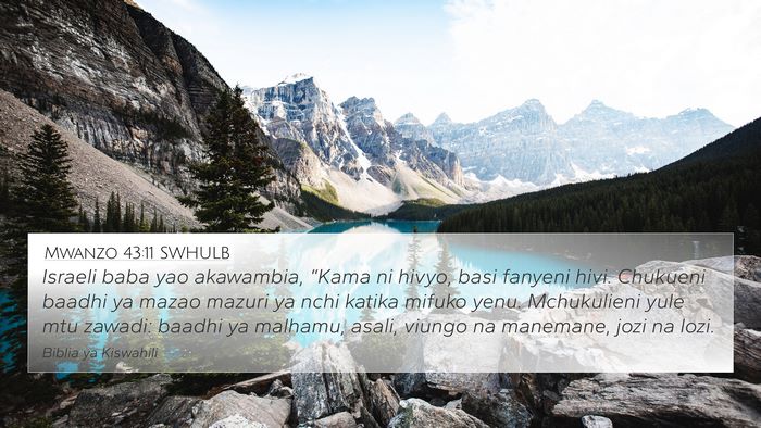 Mwanzo 43:11 SWHULB Bible Verse Image