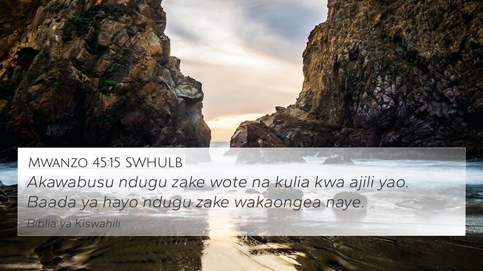 Mwanzo 45:15 SWHULB Bible Verse Image