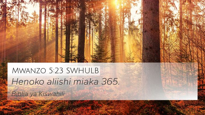 Mwanzo 5:23 SWHULB 4K Wallpaper - Henoko aliishi miaka - 4K Wallpaper Bible Verse