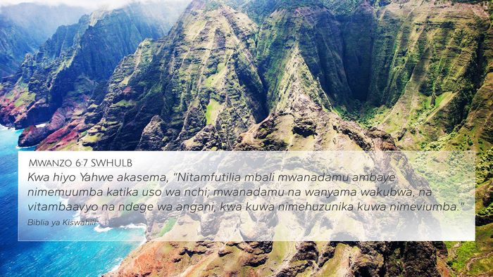 Mwanzo 6:7 SWHULB Bible Verse Image
